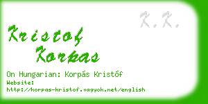 kristof korpas business card